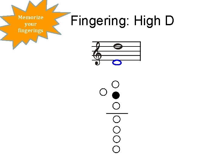 Memorize your fingerings Fingering: High D 