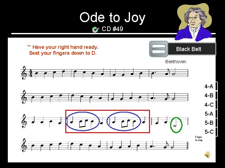 Ode to Joy CD #49 ** Have your right hand ready. Seat your fingers