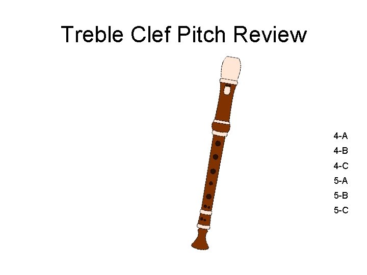 Treble Clef Pitch Review 4 -A 4 -B 4 -C 5 -A 5 -B
