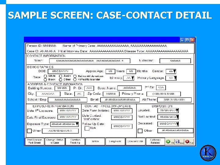 SAMPLE SCREEN: CASE-CONTACT DETAIL 