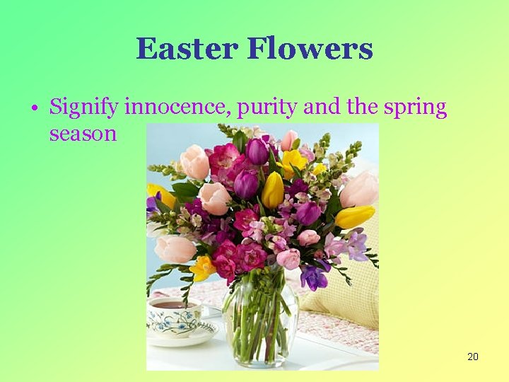 Easter Flowers • Signify innocence, purity and the spring season 20 