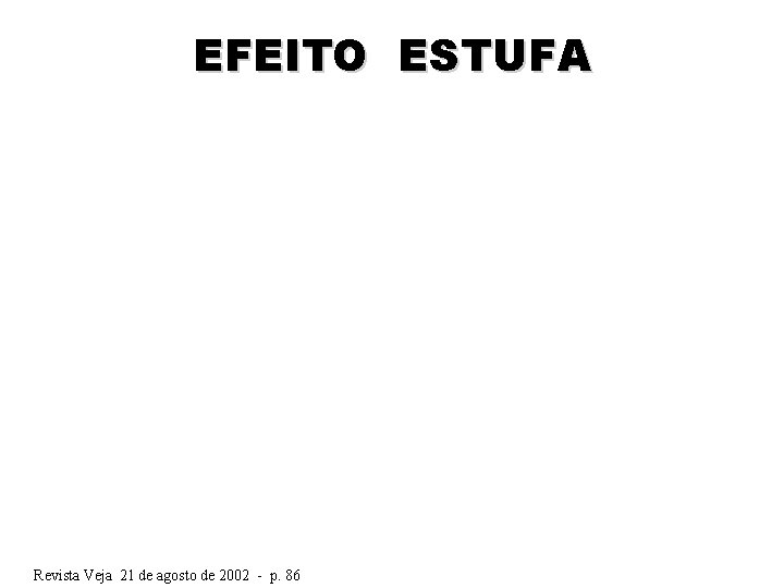 EFEITO ESTUFA Revista Veja 21 de agosto de 2002 - p. 86 