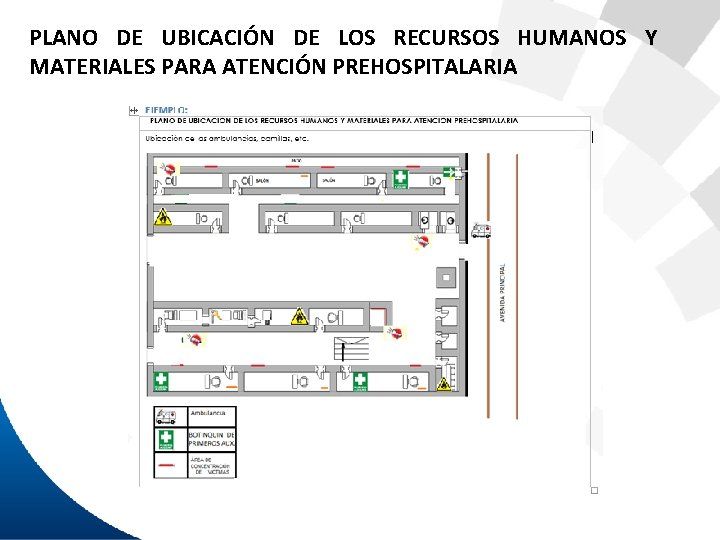 PLANO DE UBICACIÓN DE LOS RECURSOS HUMANOS Y MATERIALES PARA ATENCIÓN PREHOSPITALARIA 