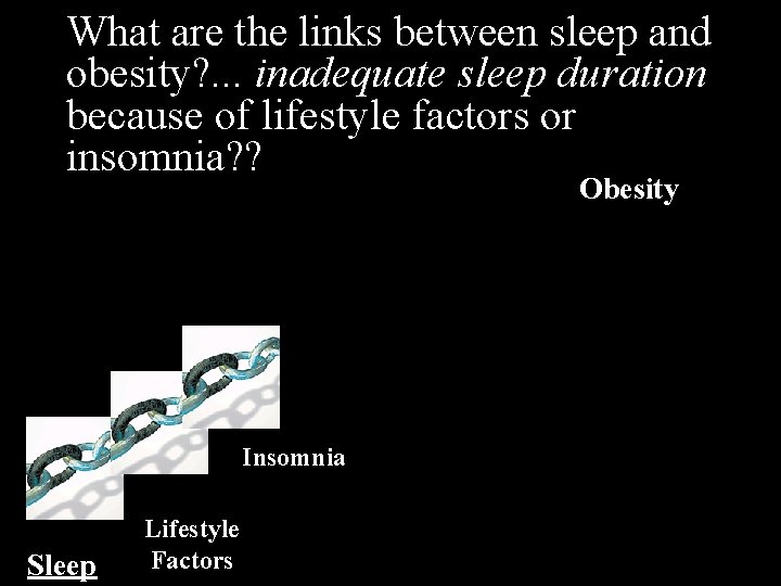 What are the links between sleep and obesity? . . . inadequate sleep duration
