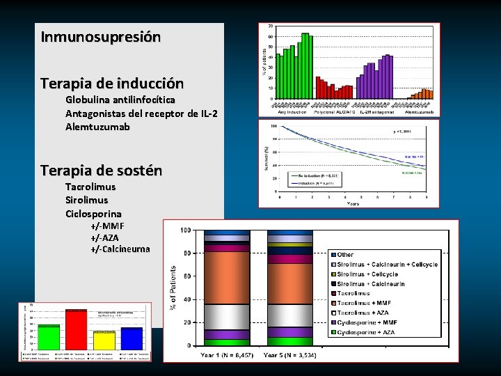 Inmunosupresión Terapia de inducción Globulina antilinfocítica Antagonistas del receptor de IL-2 Alemtuzumab Terapia de