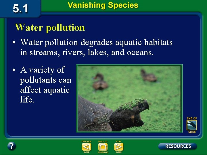Water pollution • Water pollution degrades aquatic habitats in streams, rivers, lakes, and oceans.