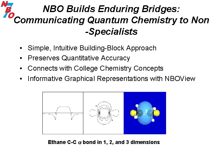 NBO Builds Enduring Bridges: Communicating Quantum Chemistry to Non -Specialists • • Simple, Intuitive