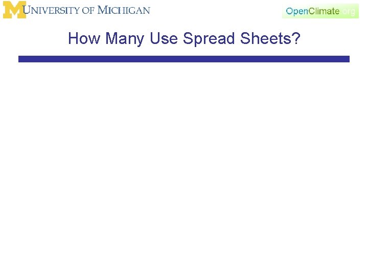 How Many Use Spread Sheets? 