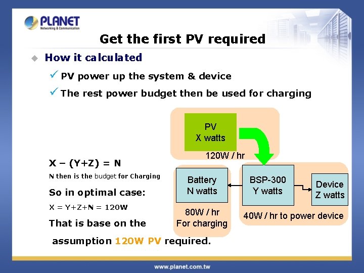 Get the first PV required u How it calculated ü PV power up the