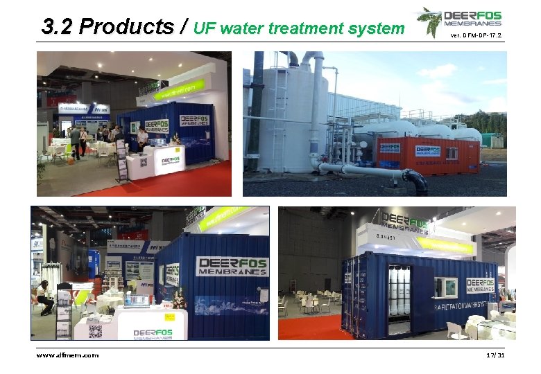 3. 2 Products / UF water treatment system www. dfmem. com ver. DFM-DP-17. 2