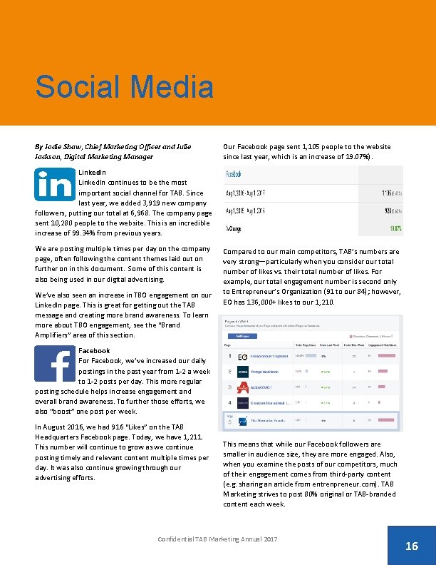 Social Media By Jodie Shaw, Chief Marketing Officer and Julie Jackson, Digital Marketing Manager