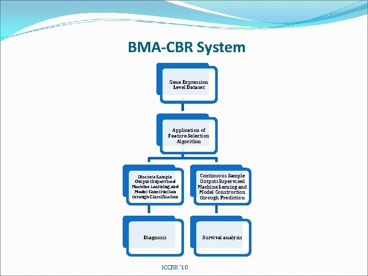 BMA-CBR System Gene Expression Level Dataset Application of Feature Selection Algorithm Discrete Sample Output: