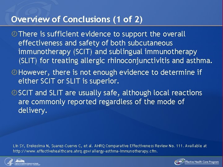 Overview of Conclusions (1 of 2) There is sufficient evidence to support the overall