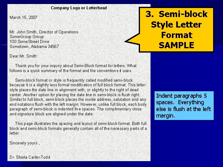 Company Logo or Letterhead March 15, 2007 Mr. John Smith, Director of Operations Some.