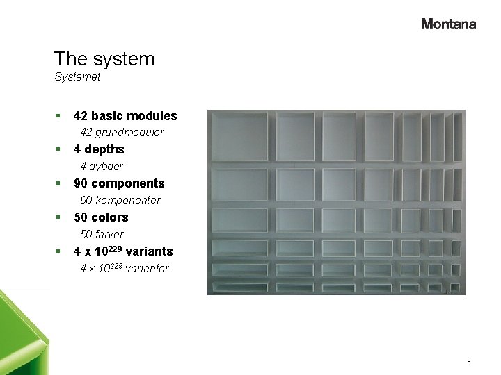 The system Systemet § 42 basic modules 42 grundmoduler § 4 depths 4 dybder