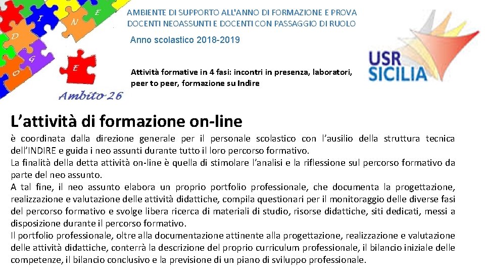 AMBIENTE DI SUPPORTO ALL'ANNO DI FORMAZIONE E PROVA DOCENTI NEOASSUNTI E DOCENTI CON PASSAGGIO