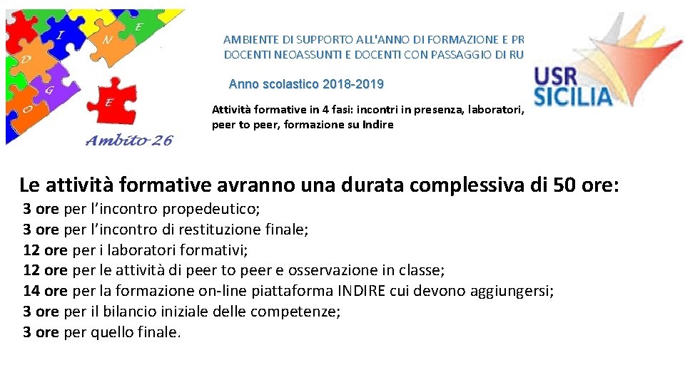 AMBIENTE DI SUPPORTO ALL'ANNO DI FORMAZIONE E PROVA DOCENTI NEOASSUNTI E DOCENTI CON PASSAGGIO