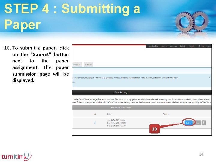 STEP 4 : Submitting a Paper 10. To submit a paper, click on the