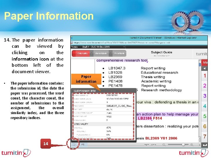 Paper Information 14. The paper information can be viewed by clicking on the information