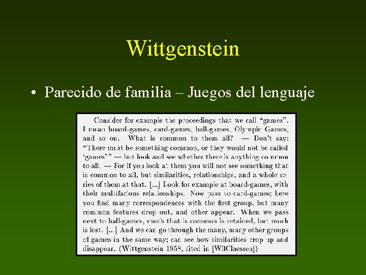 Wittgenstein • Parecido de familia – Juegos del lenguaje 