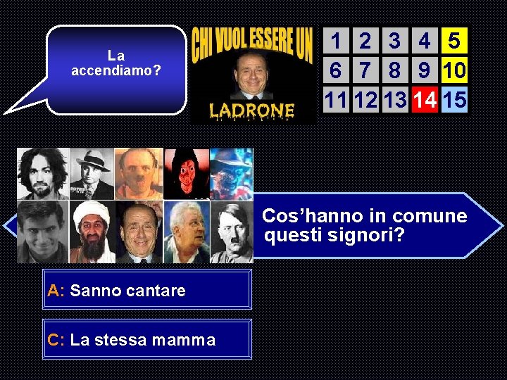 La accendiamo? 1 2 3 4 5 6 7 8 9 10 11 12