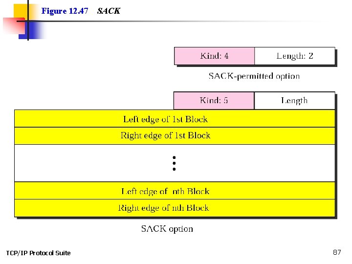 Figure 12. 47 TCP/IP Protocol Suite SACK 87 