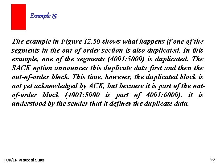 Example 15 The example in Figure 12. 50 shows what happens if one of