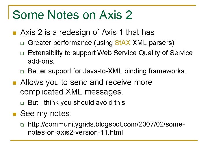 Some Notes on Axis 2 is a redesign of Axis 1 that has q