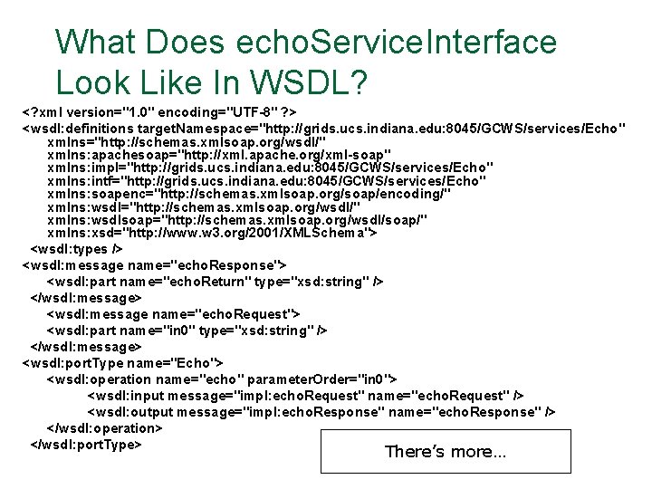 What Does echo. Service. Interface Look Like In WSDL? <? xml version="1. 0" encoding="UTF-8"