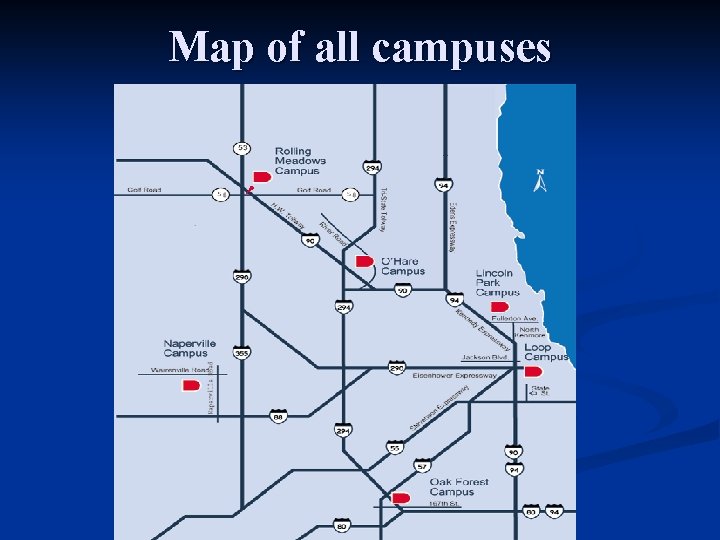 Map of all campuses 