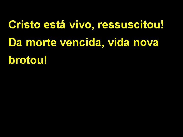 Cristo está vivo, ressuscitou! Da morte vencida, vida nova brotou! 