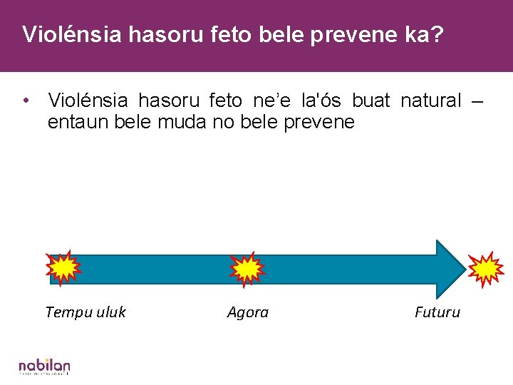 Violénsia hasoru feto bele prevene ka? • Violénsia hasoru feto ne’e la'ós buat natural