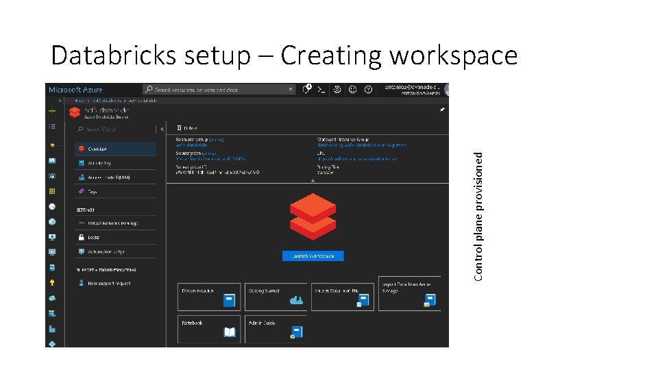 Control plane provisioned Databricks setup – Creating workspace 