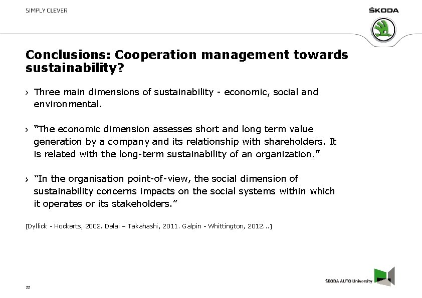 Conclusions: Cooperation management towards sustainability? Three main dimensions of sustainability - economic, social and