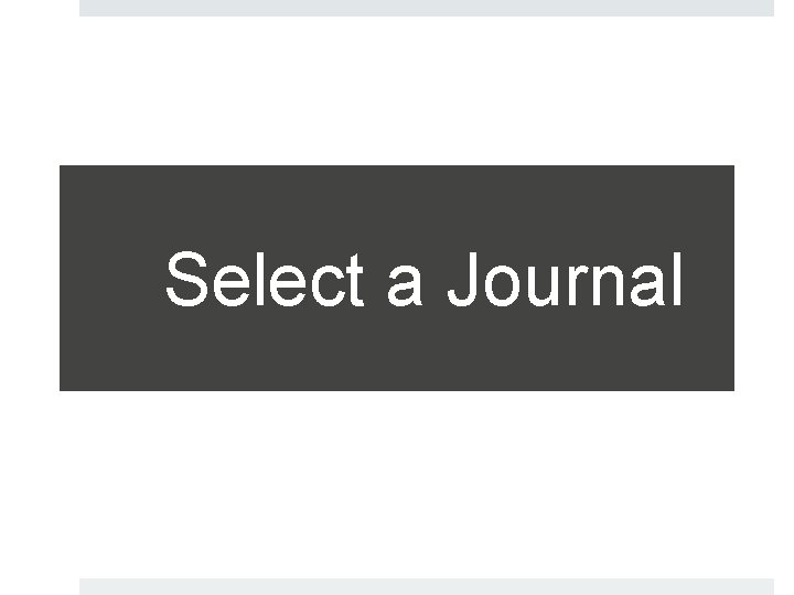 Select a Journal 