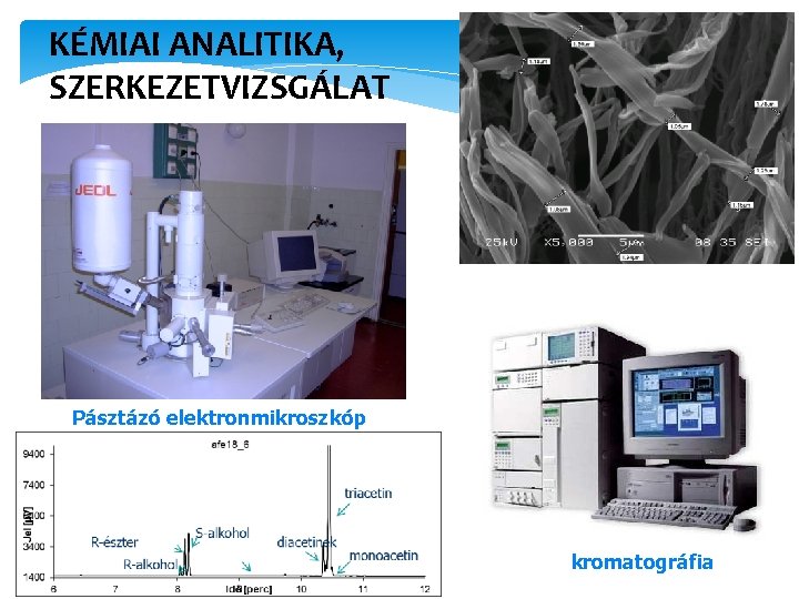 KÉMIAI ANALITIKA, SZERKEZETVIZSGÁLAT Pásztázó elektronmikroszkóp 6 kromatográfia 