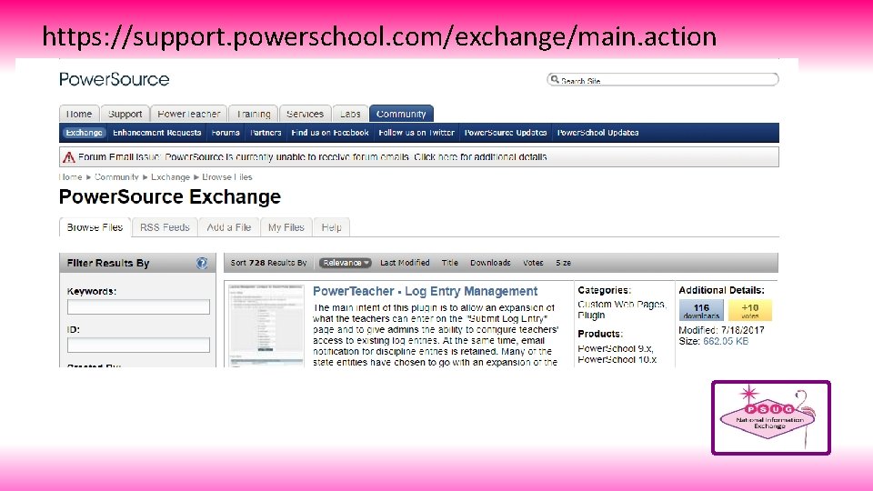 https: //support. powerschool. com/exchange/main. action 