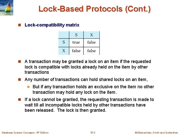 Chapter 15 Concurrency Control Database System Concepts 6