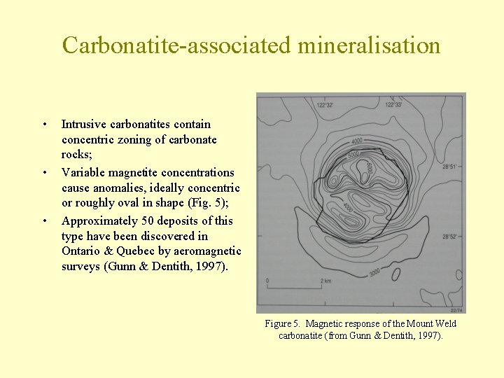 Carbonatite-associated mineralisation • • • Intrusive carbonatites contain concentric zoning of carbonate rocks; Variable