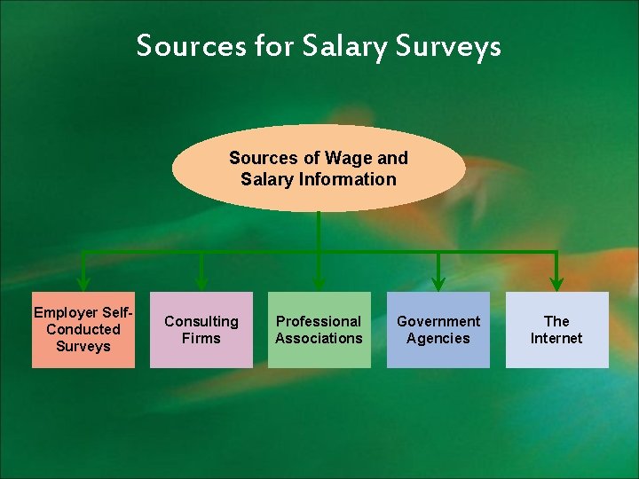 Sources for Salary Surveys Sources of Wage and Salary Information Employer Self. Conducted Surveys