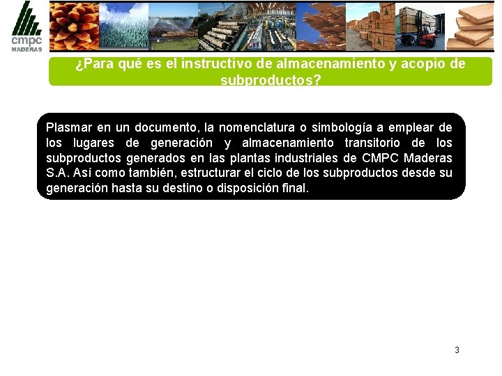 ¿Para qué es el instructivo de almacenamiento y acopio de subproductos? Plasmar en un