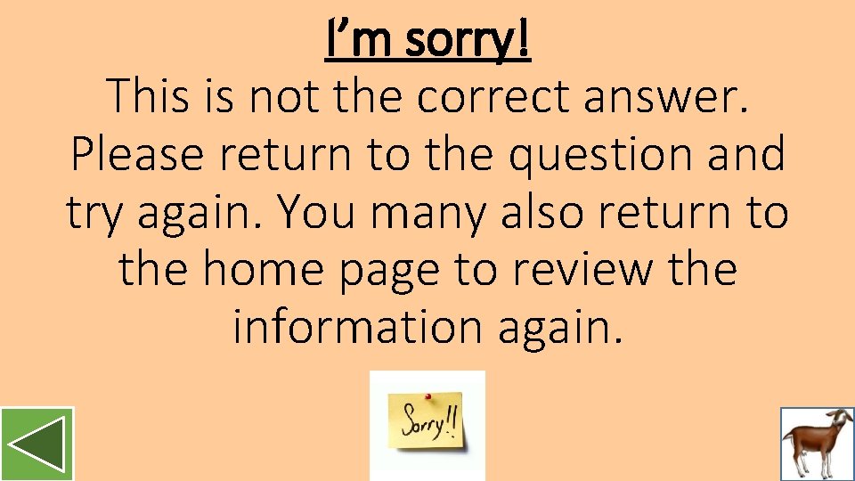 I’m sorry! This is not the correct answer. Please return to the question and