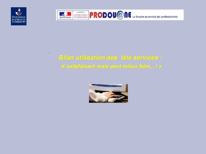 Bilan utilisation des télé services : « satisfaisant mais peut mieux faire. . .