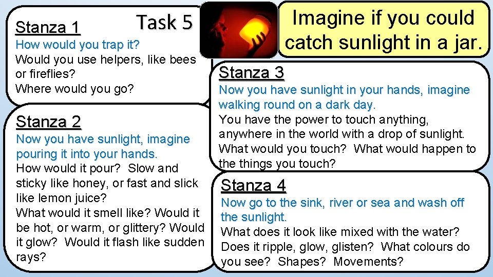 Stanza 1 Task 5 How would you trap it? Would you use helpers, like