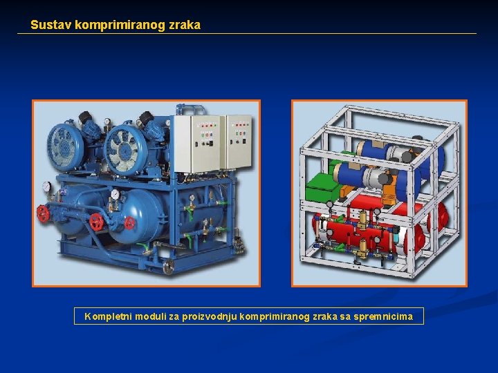 Sustav komprimiranog zraka Kompletni moduli za proizvodnju komprimiranog zraka sa spremnicima 