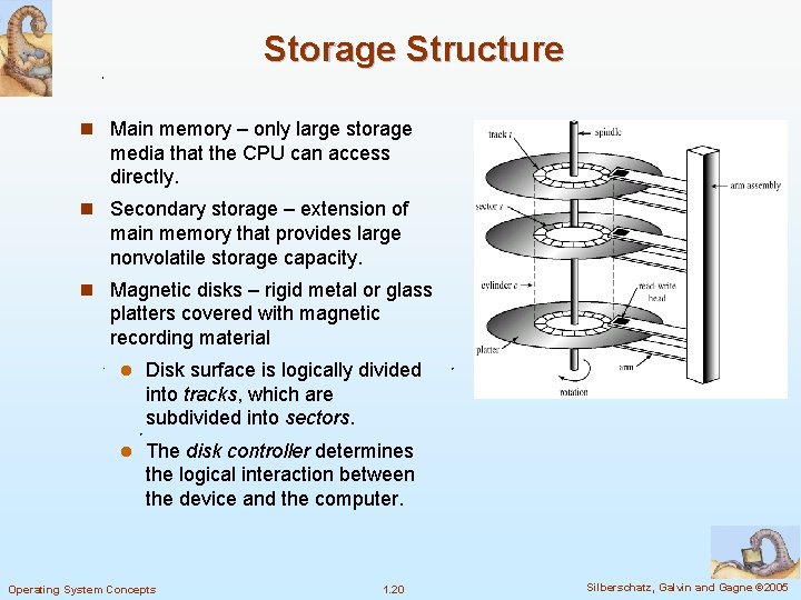 Storage Structure n Main memory – only large storage media that the CPU can