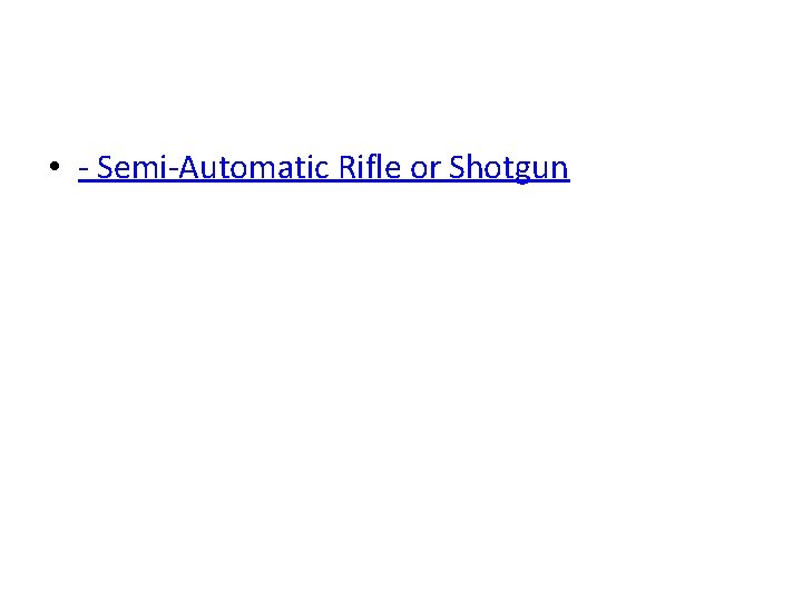  • - Semi-Automatic Rifle or Shotgun 