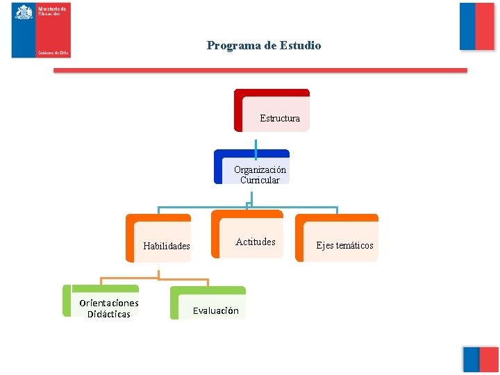 Programa de Estudio Estructura Organización Curricular Habilidades Orientaciones Didácticas Actitudes Evaluación Ejes temáticos 