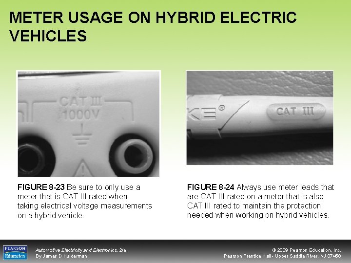 METER USAGE ON HYBRID ELECTRIC VEHICLES FIGURE 8 -23 Be sure to only use