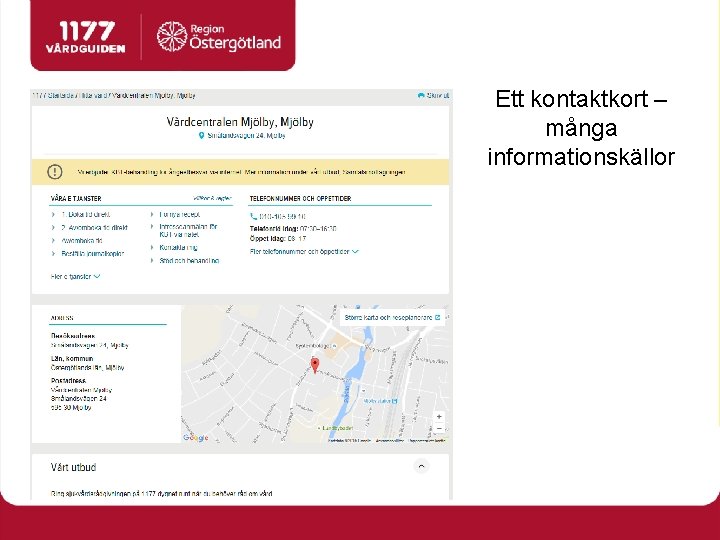 Ett kontaktkort – många informationskällor 